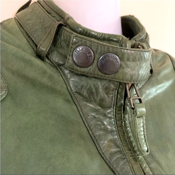🇺🇸 Blauer luxurious café racer leather jacket. - Picture 3 of 14